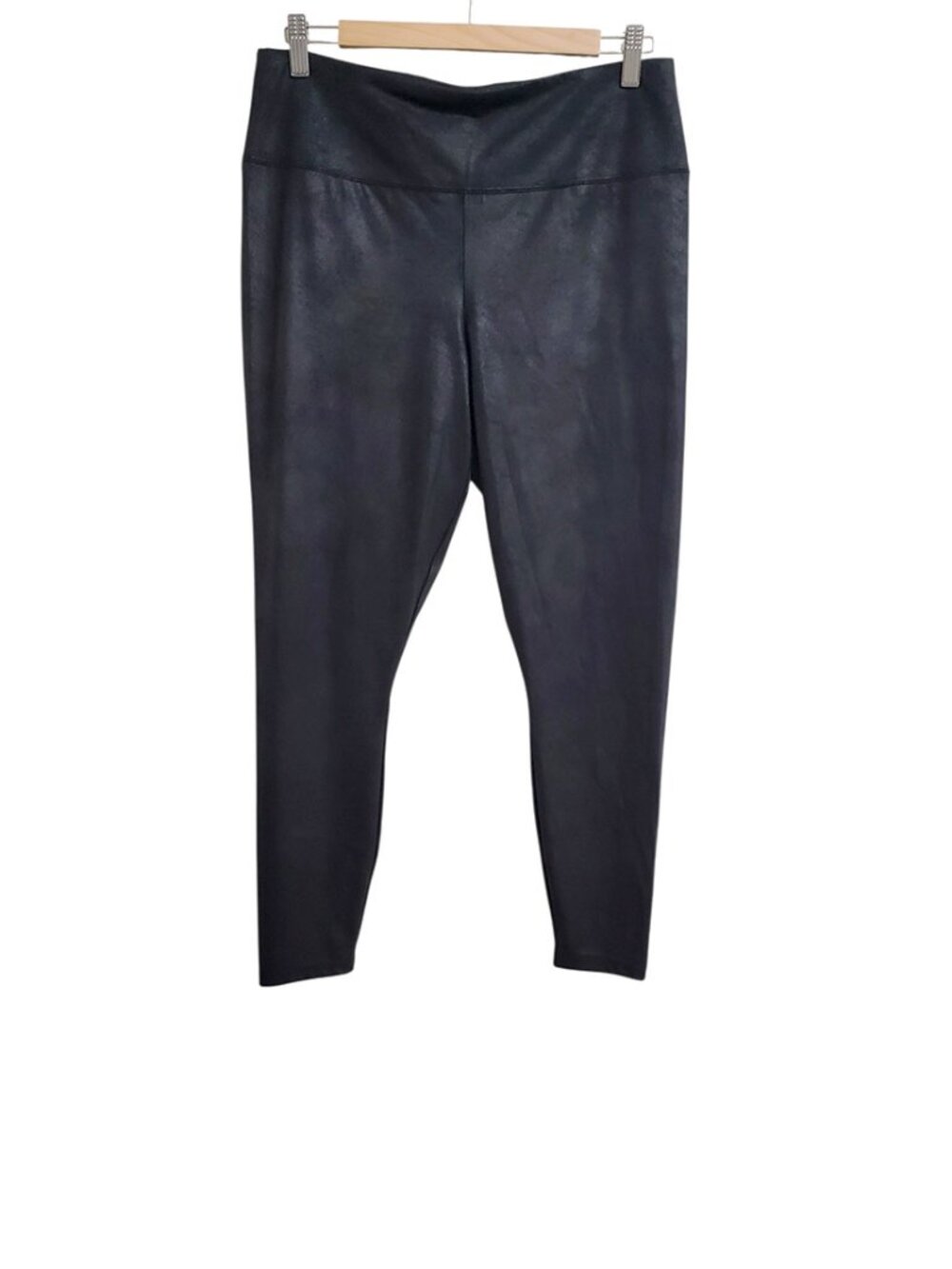Sympli Womens Metallic Vegan Leather Leggings 12 Black Stretch Minimalist Canada